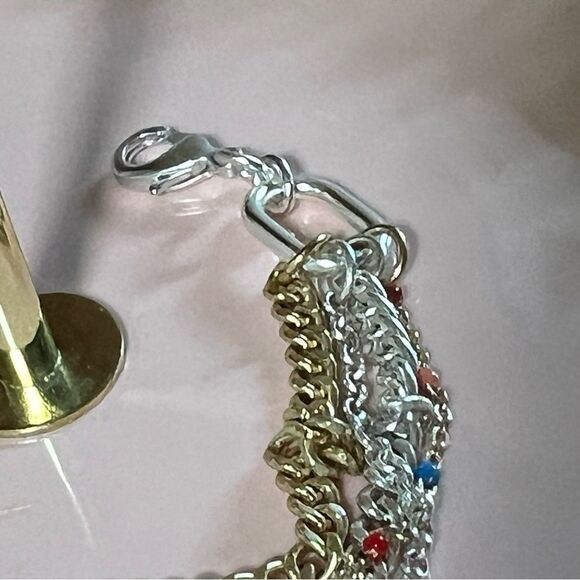 Brand New Lucky Brand Gold and Silver Layered Bracelet #LBBR7 - Picture 3 of 5